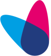 zfm-Logoelement mit pink, lila und blau